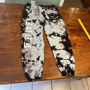 Hypland Hunter x Hunter HXH Graphic Tie-Dye Joggers black gray size medium